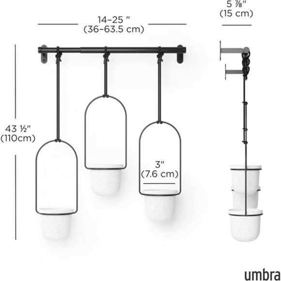 Hanging Planter for Window, Indoor Herb Garden, Set of 3 - Picture 3 of 7